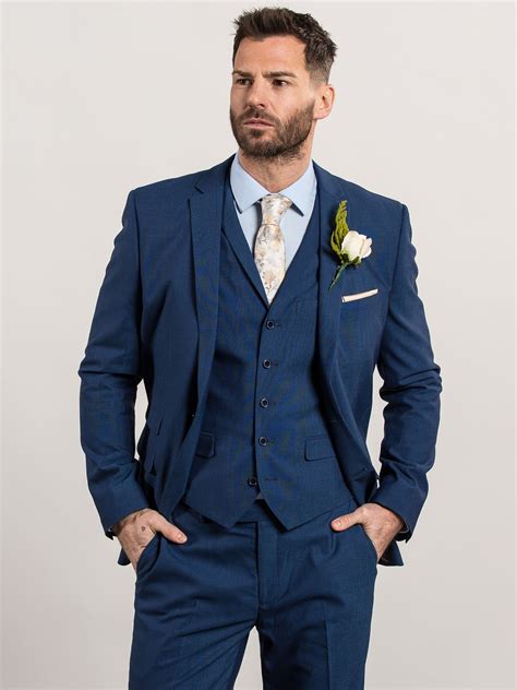 men's dark blue wedding suit.